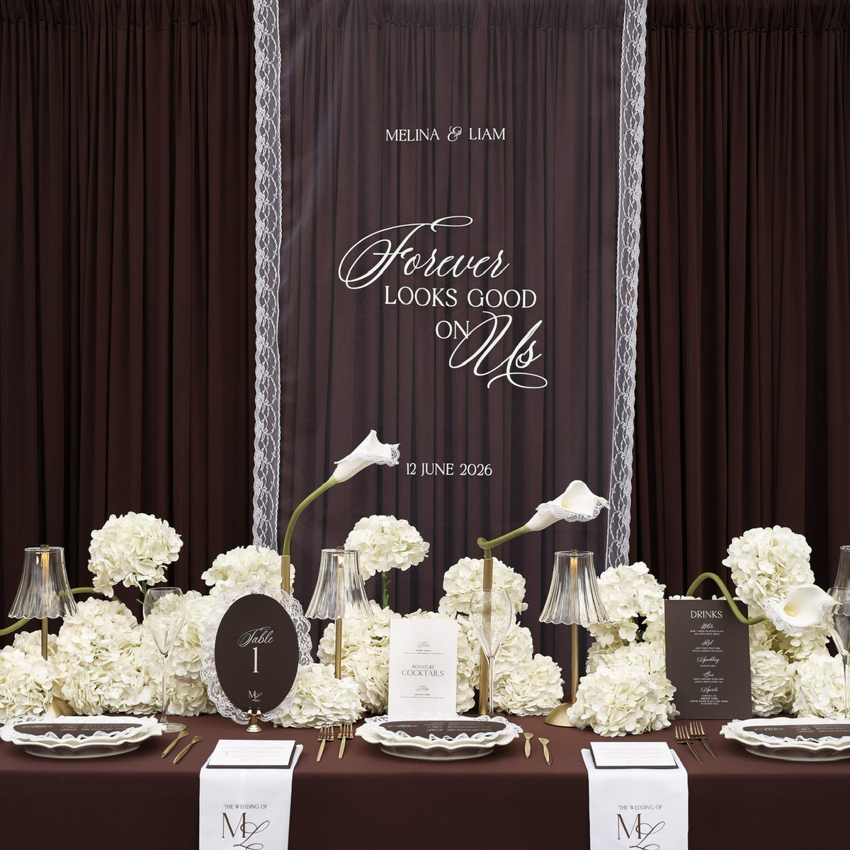 Coco Tulle & Lace Wedding Welcome Sign