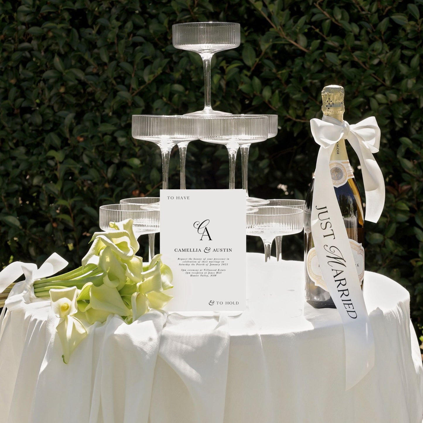 Fleur Just Married Ribbon Set