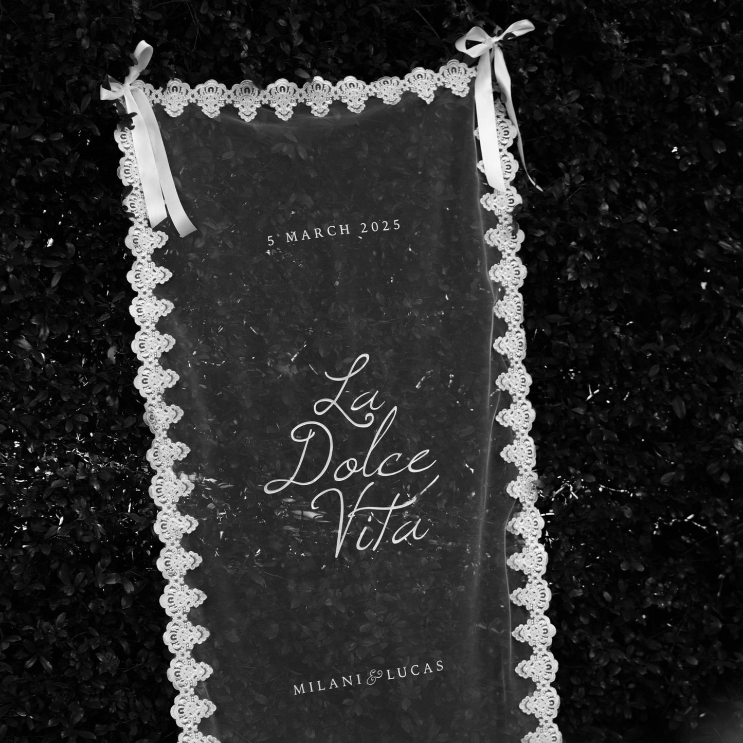 Lace Welcome Sign - Custom Fabric Sign
