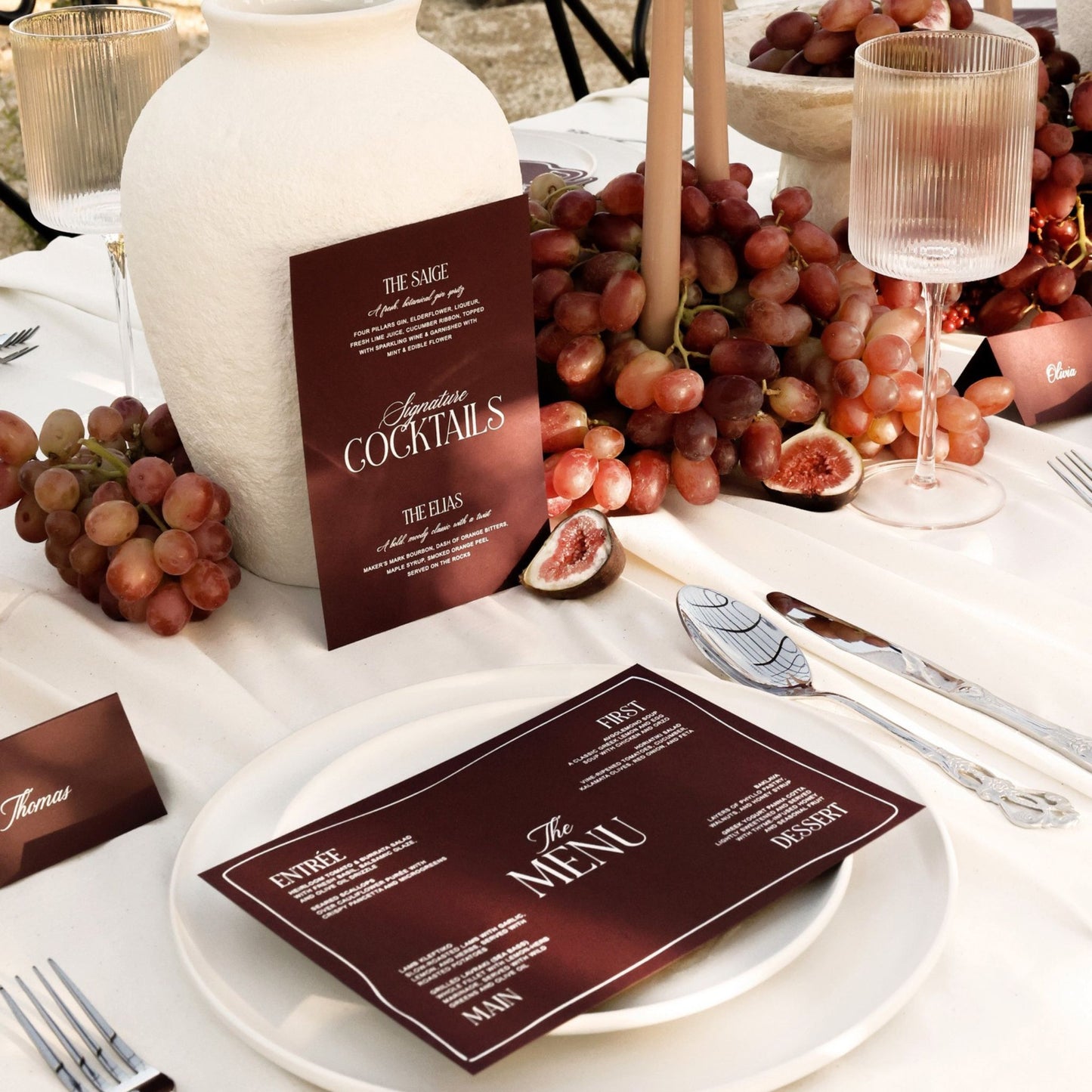 Athena Wedding Menu