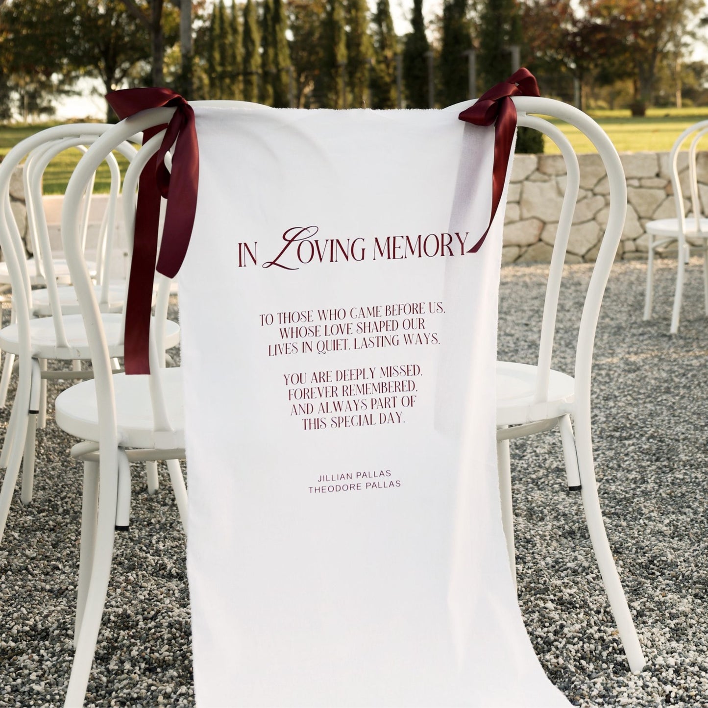 Athena In Loving Memory Fabric Seat Sign