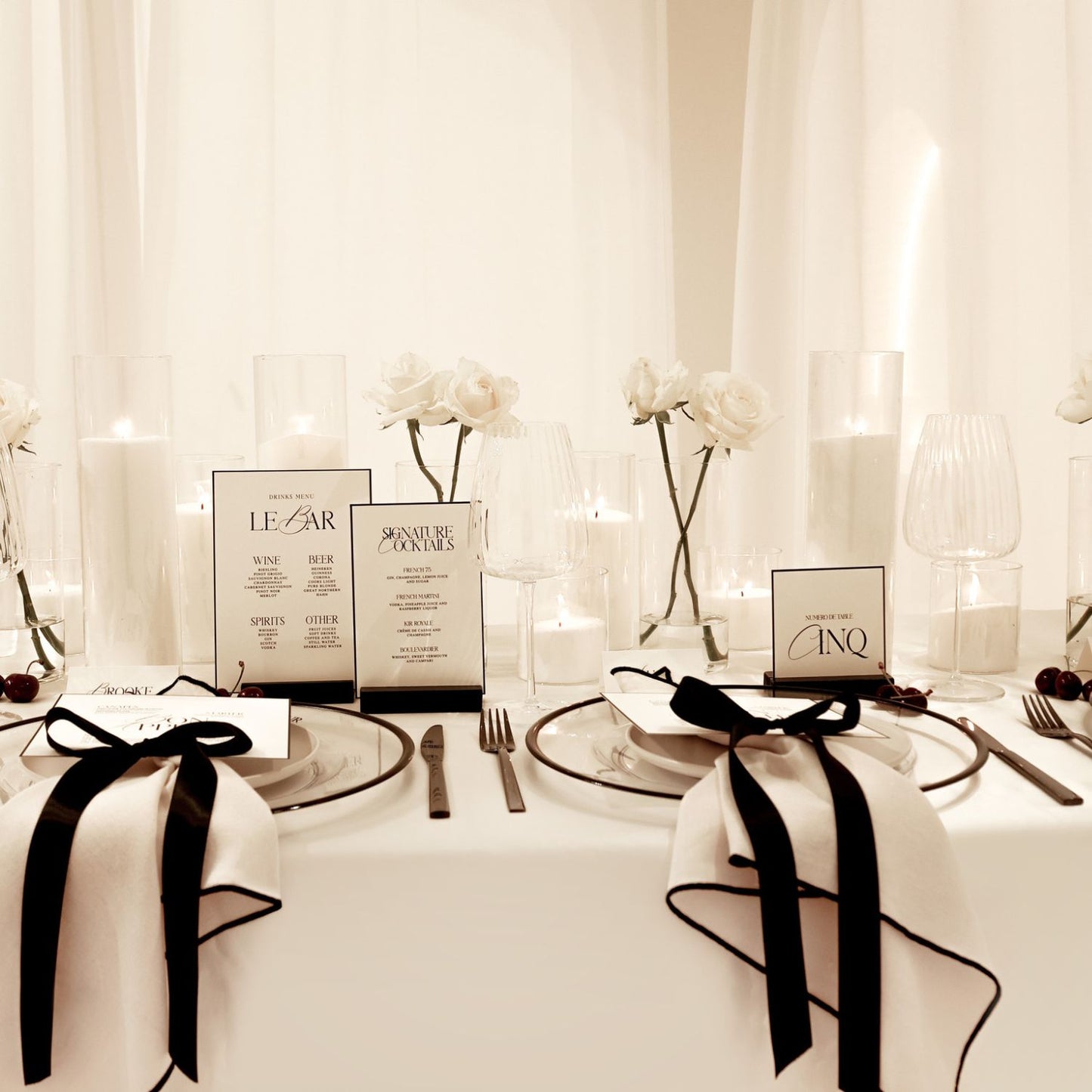 Celine Drinks Menu Signage Set