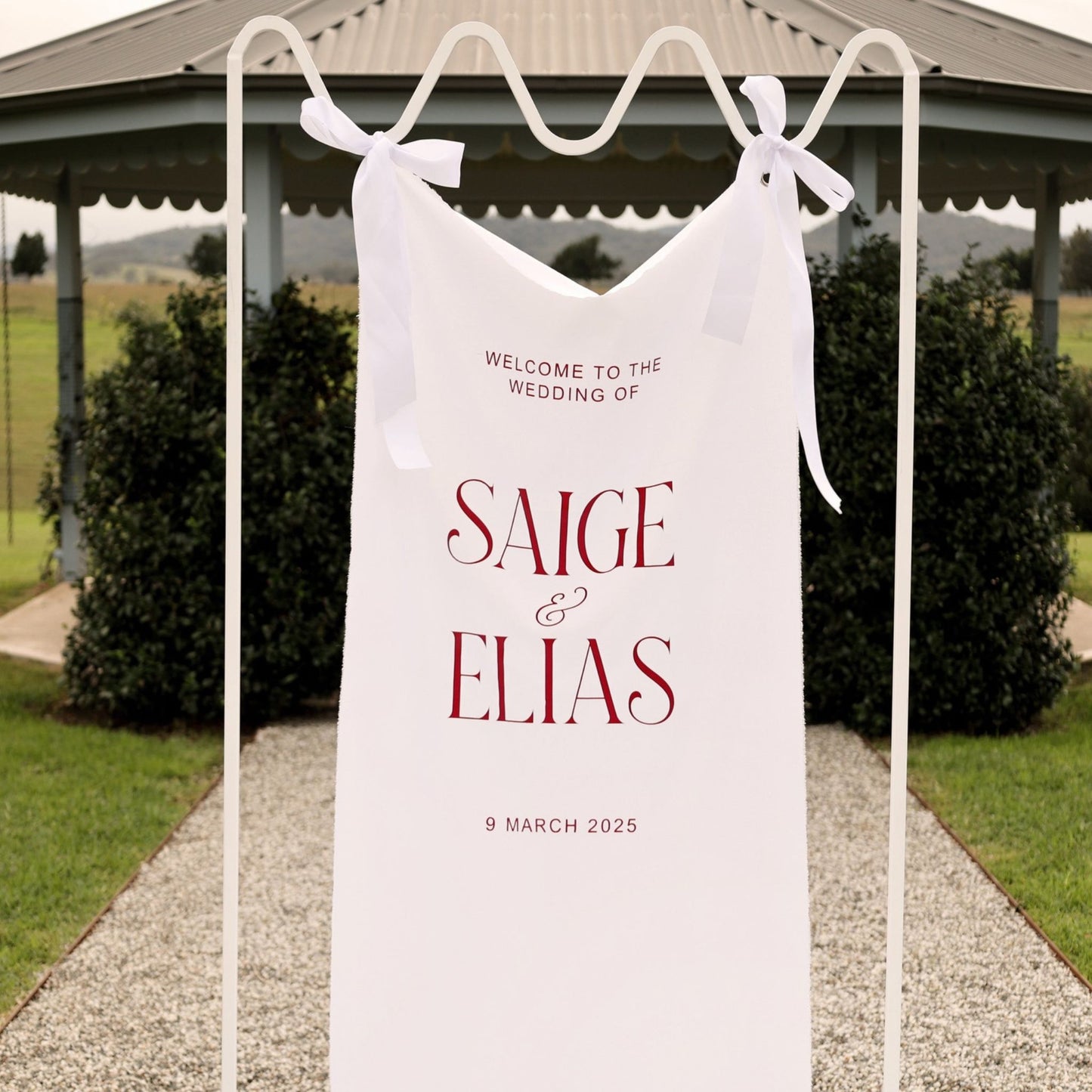 Athena Wedding Welcome Fabric Sign