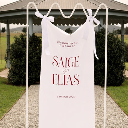 Athena Wedding Welcome Fabric Sign