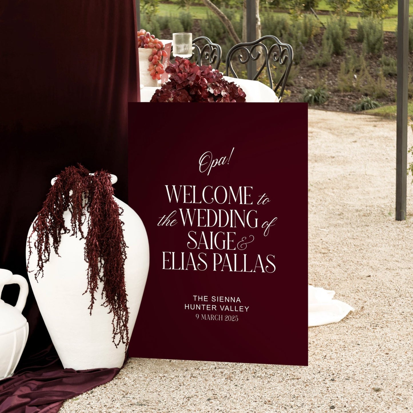 Athena Wedding Welcome Sign