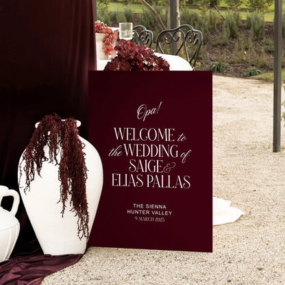 Athena Wedding Welcome Sign