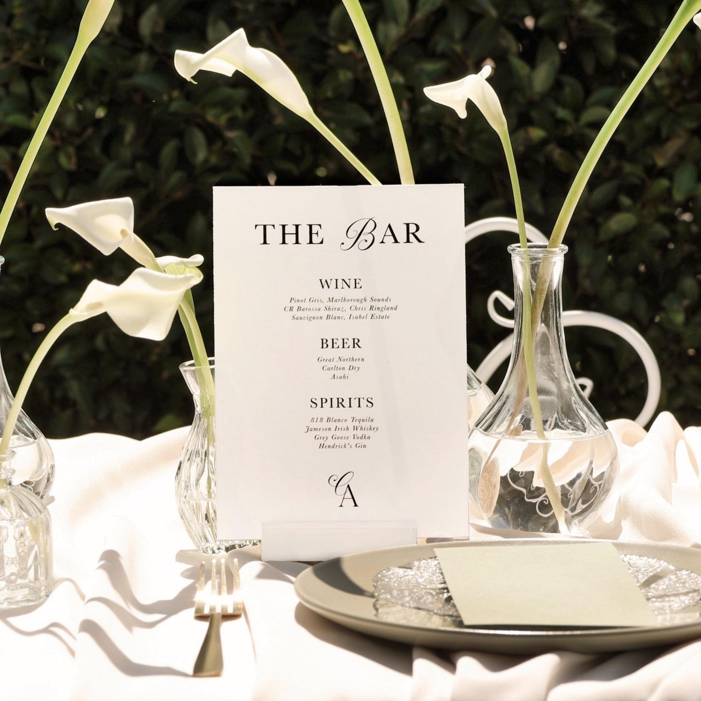 Fleur Drinks Menu Signage Set