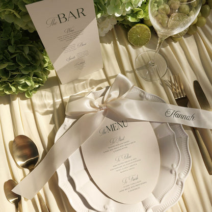 Estelle Oval Wedding Menu