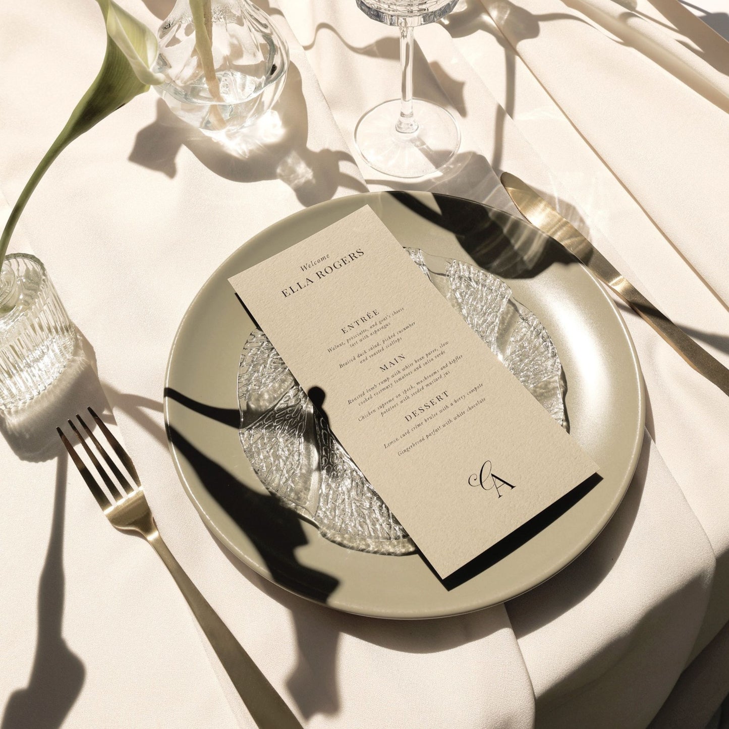 Fleur Personalised Menu - Design Two