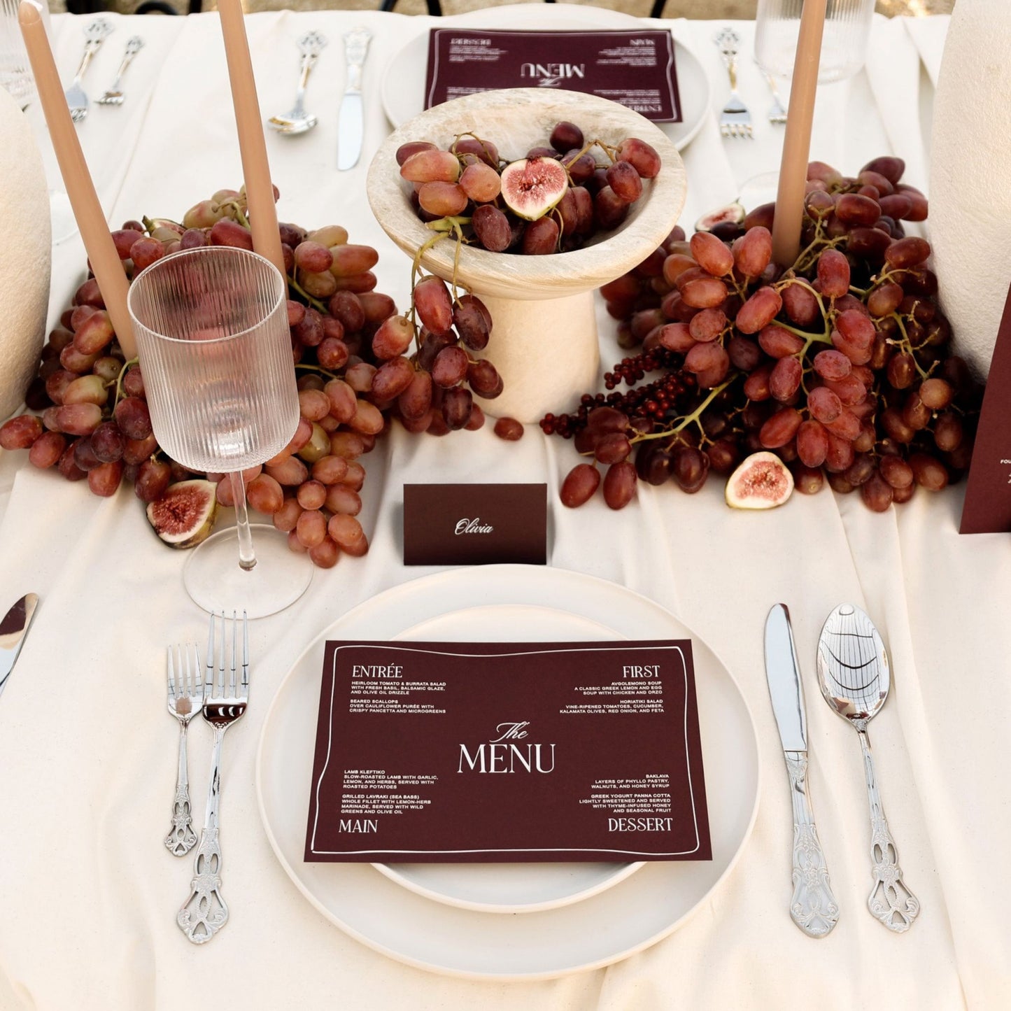 Athena Wedding Menu