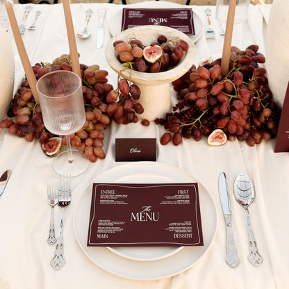 Athena Wedding Menu