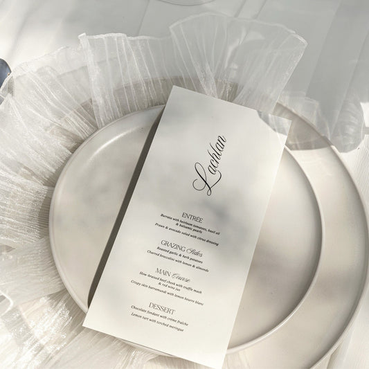 Daphne Personalised Wedding Menu