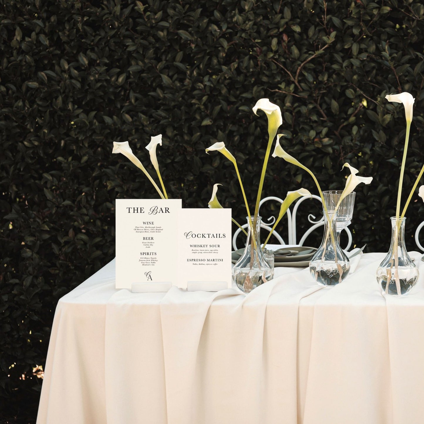 Fleur Drinks Menu Signage Set