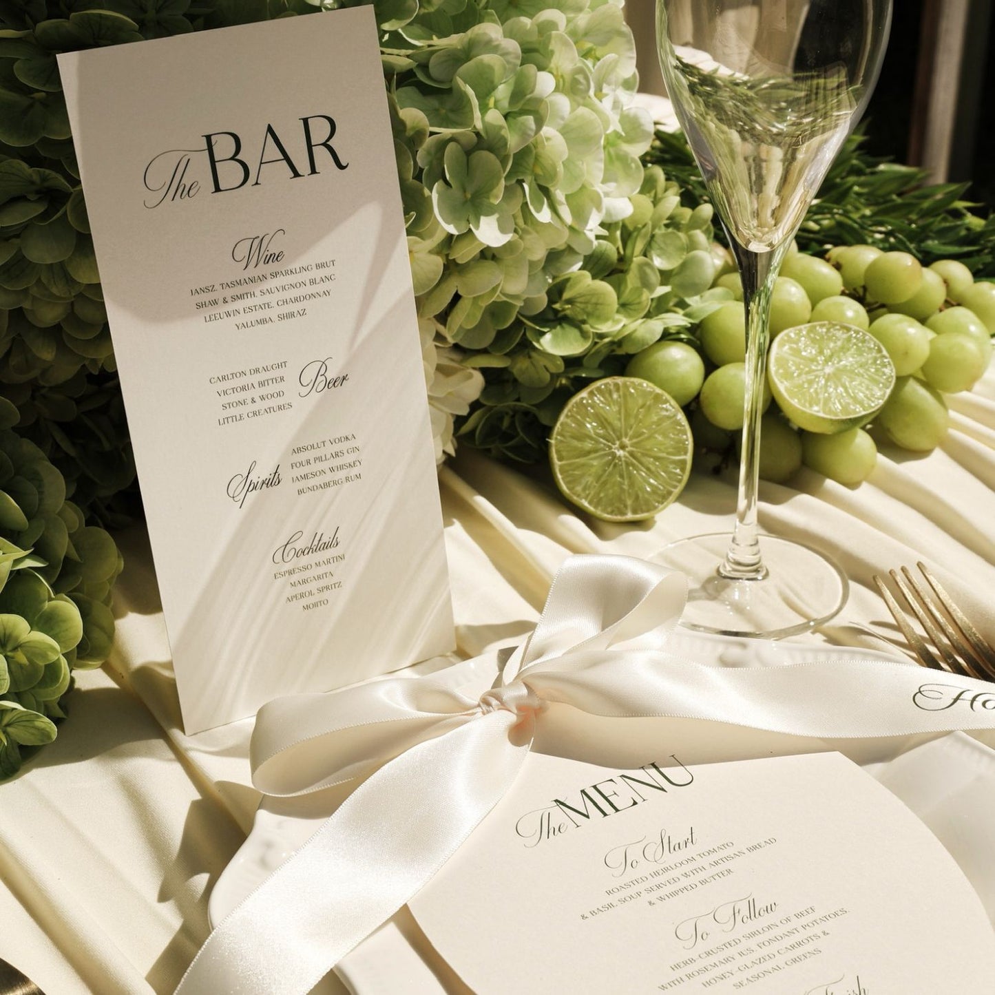 Estelle Drinks Menu Table Sign