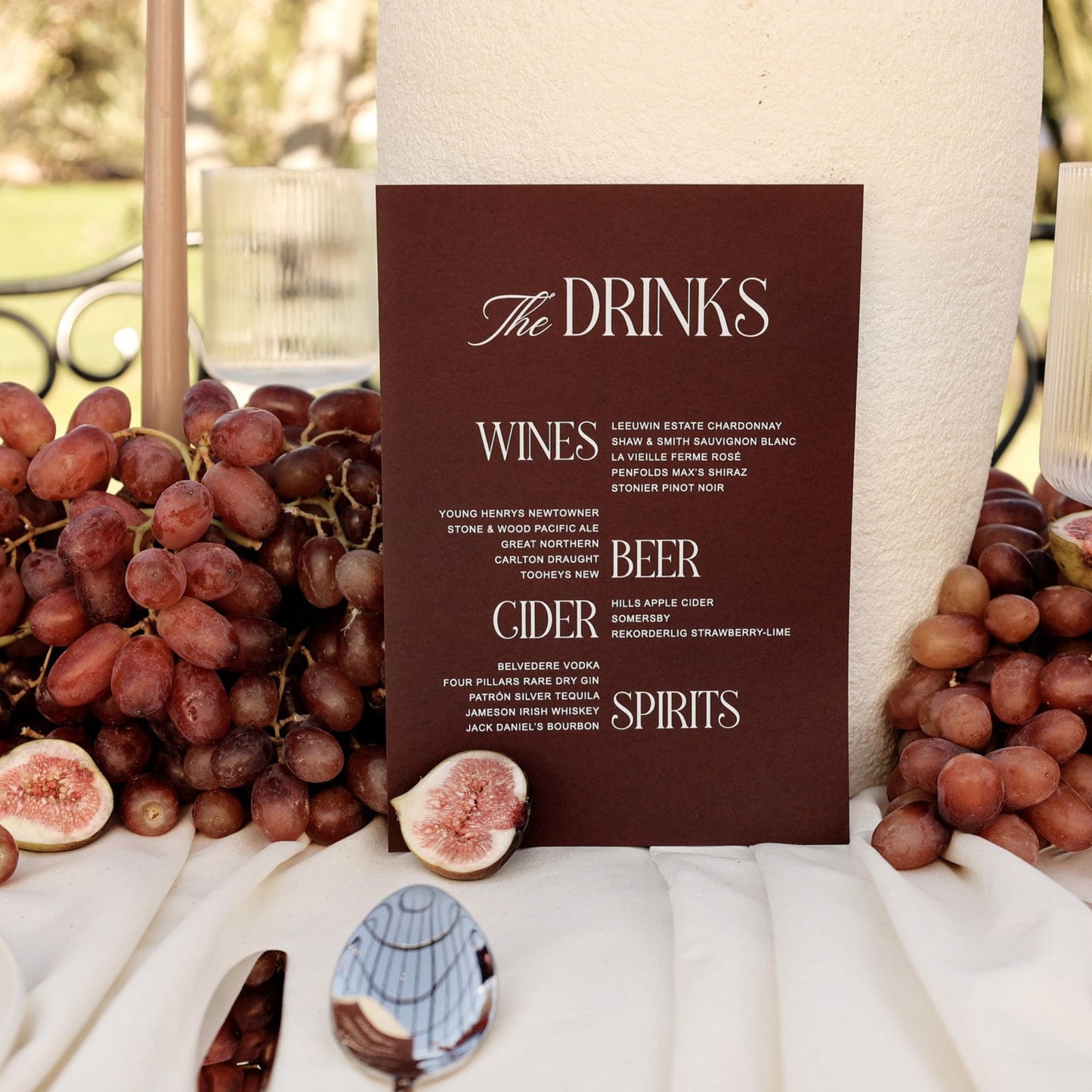 Athena Drinks Menu Signage Set