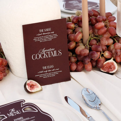 Athena Drinks Menu Signage Set