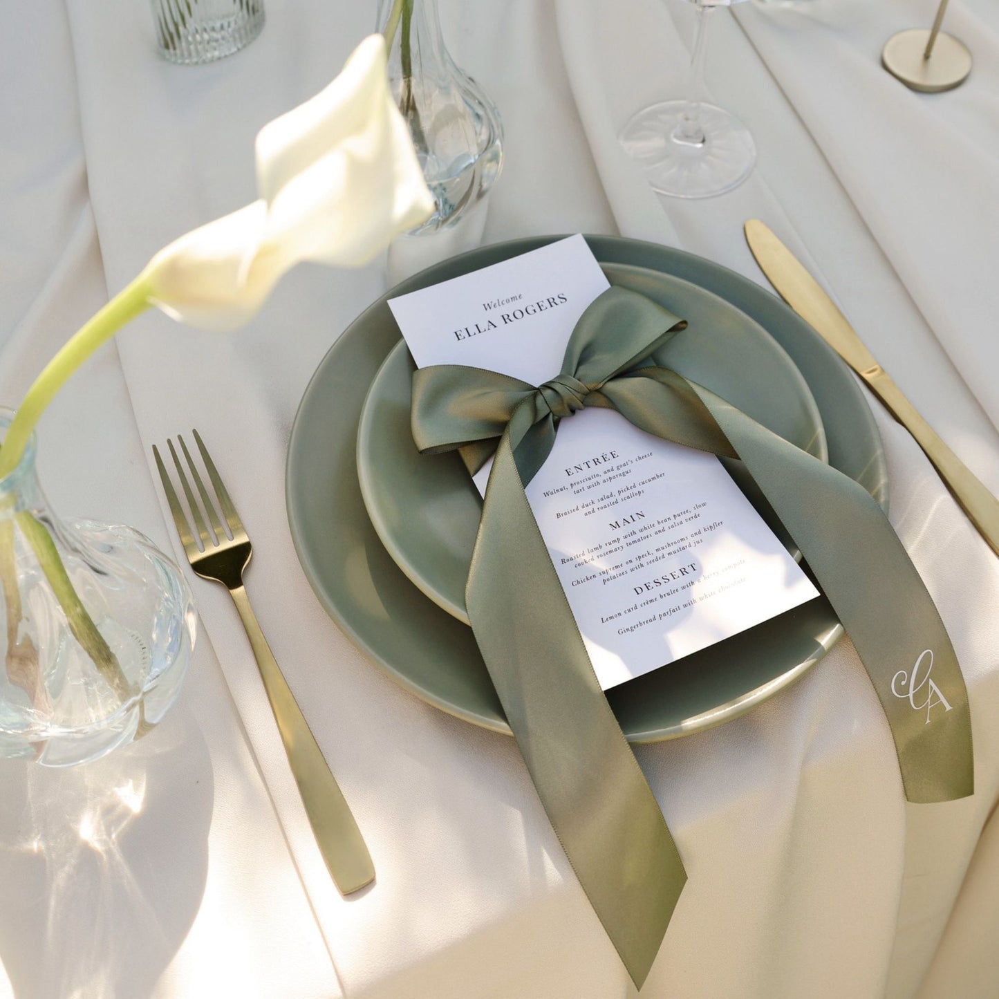 Fleur Personalised Menu - Design One