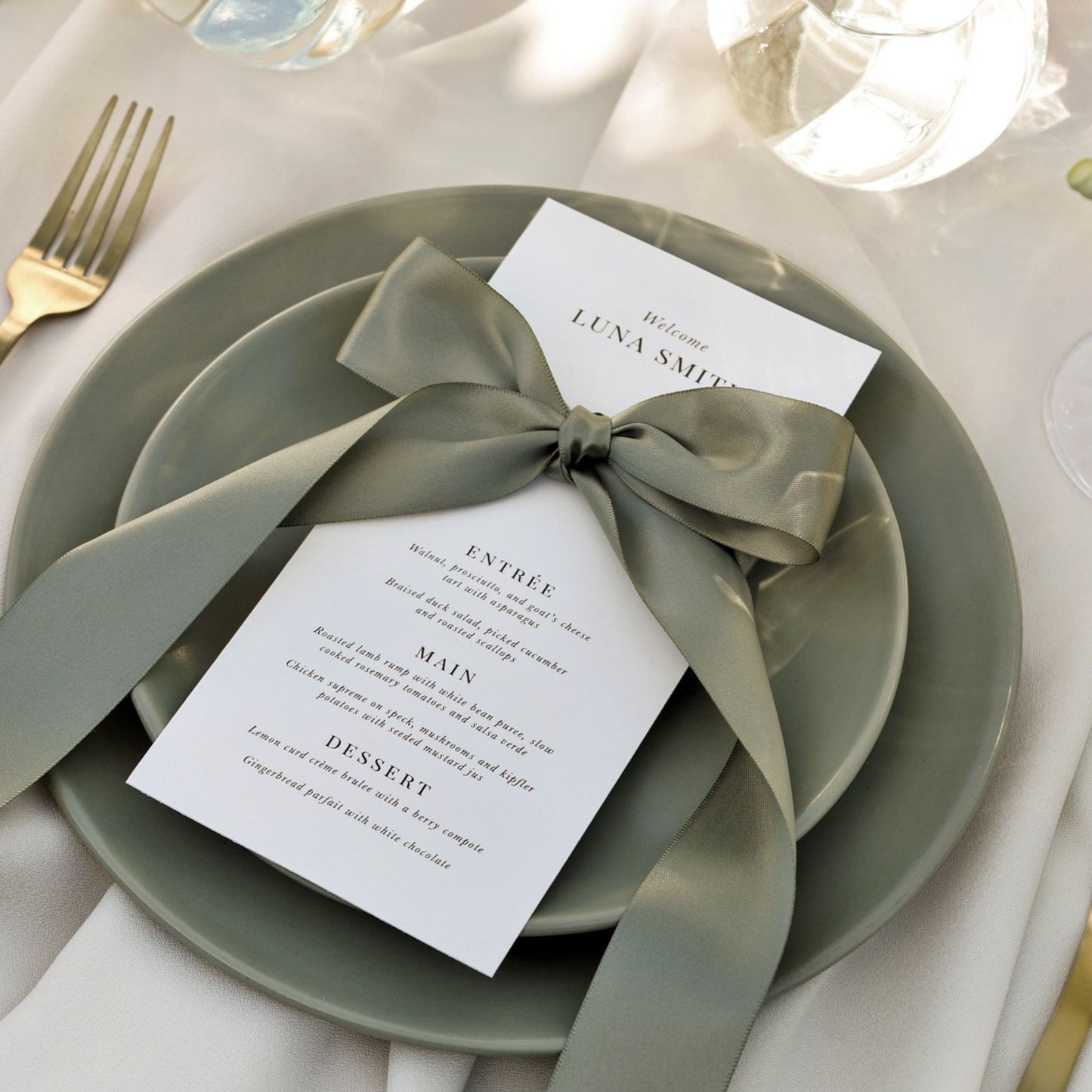 Fleur Personalised Menu - Design One