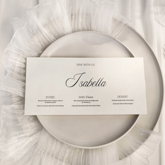 Daphne Horizontal Wedding Menu