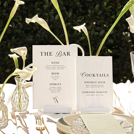 Fleur Drinks Menu Signage Set